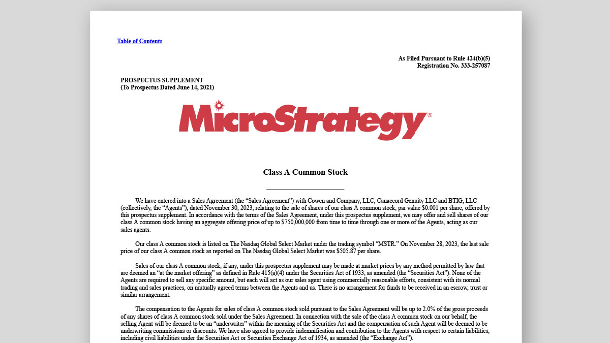 Document thumbnail - SEC form 424B5 (generic)